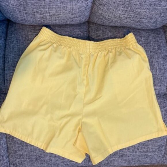 Vintage Anchor Club Yellow Shorts Elastic Waist Flat Front Pockets Size Small - Picture 8 of 9